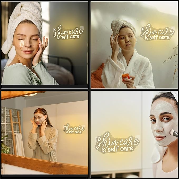 WLHOPE Skin Care is Self Care Neon Signs for Wall Decor Adjustable LED Lights Decorations for Beauty Salon Facial Spa Bathroom, Get Your Business Seen Day or Night