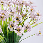 30 Bundles Artificial Flowers Outdoor UV Resistant Fake Flowers No Fade Faux Plastic Plants Garden Porch Window Box Decorating(White)