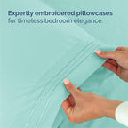 Queen Size 4 Piece Sheet Set - Comfy Breathable & Cooling Bed Sheets Set - Hotel Luxury Bedding for Women, Men, Kids, Teens, Boys & Girls - Deep Pockets, Ultra-Soft, Wrinkle Free - Oeko-Tex - Spa Blue