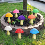 Homeleo 8-Pack Cracked Mushrooms for Garden Decor, Solar Mushroom Lights Outdoor, Super Cute Whimsical Garden Art for Yard Decor Gnome Flowerbed Housewarming Decor(Multicolored)