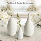 BEAHOT Ceramic Vases Set of 3, Modern Decorative Flower Vases for Living Room
