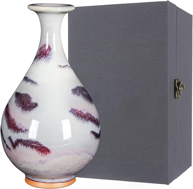 Ceramic Vase Living rRoom Home Decoration Ornament Hand-Painted Landscape Flower Vase Art Collectible (8.47x4.72in)