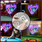 Billiards Neon Signs for Wall Decor Purple LED Light Sign for Preppy Room Decor Light Up Sign for Game Room Birthday Party Decoration USB Powered