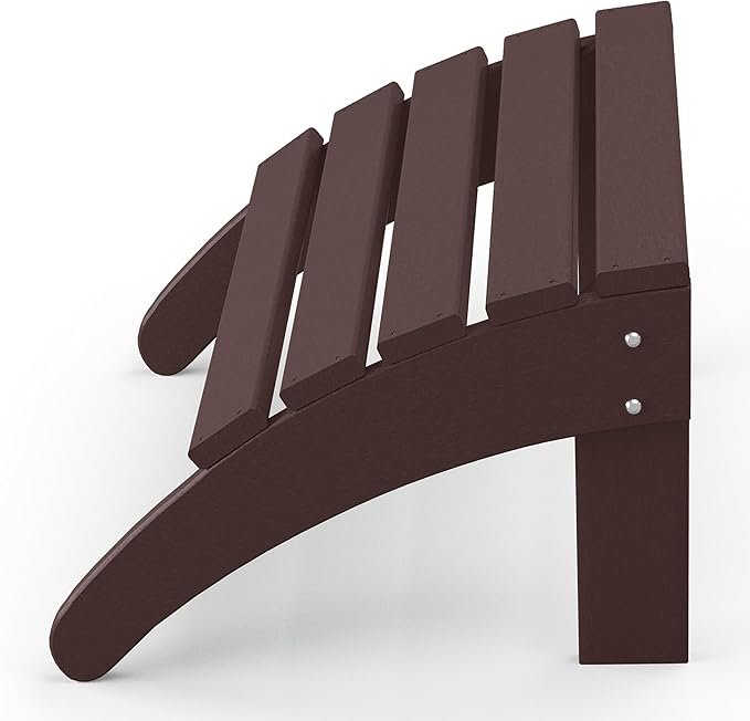WestinTrends Outdoor Ottoman, Patio Adirondack Ottoman Foot Rest, All Weather Poly Lumber Folding Foot Stool for Adirondack Chair, Widely Used for Outside Porch Pool Lawn Backyard, Dark Brown