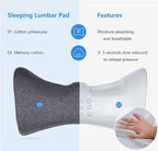 Lumbar Support Pillow for Sleeping Memory Foam Back Lumbar Support Cushion for Lower Back Pain Relief, Back Support Bed Pillow Waist Support Back Sleepers (Dark Grey)