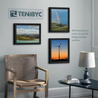 11x14 Picture Frame Set - 3 Pack, Textured Black Solid Wood, HD Tempered Glass, Wall Gallery Photo Frame