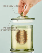 M&SENSE Basil Ginger Scented Candles, Plant-Based Soy Candles Non Toxic Soot-Free, Relaxing Air Purifying Stress Relief on Bathtub, 2 Wick 12.7oz Large Jar Candle 75 Hour Long Lasting, Father Gifts