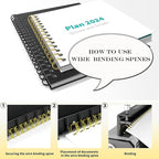 100 Pack Double Loop Wire Binding Spines, YolieraArt 1/4 Inch Spiral Binding Coils for Letter Size,Metal Bindings for Notebook Binder Machine (20 Sheet Capacity, 100P, 3:1 Pitch Twin Combs, Blue)