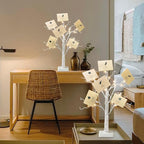 EAMBRITE Money Tree Gift Holder, Gift Card Tree 2FT 24LED, Lighted Birch Trees Battery/USB Powered Timer Photo Display with 12 Clear Clips and 12 Cards for Home Christmas Halloween Picture Memo 2 Pack