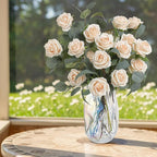 Serra Flora 10Pcs Realistic Artificial Eucalyptus Rose Stems - Lifelike Leaf Branches with Natural Texture for Stylish Vase Bouquets, Modern Home Decor & Elegant Wedding Arrangements