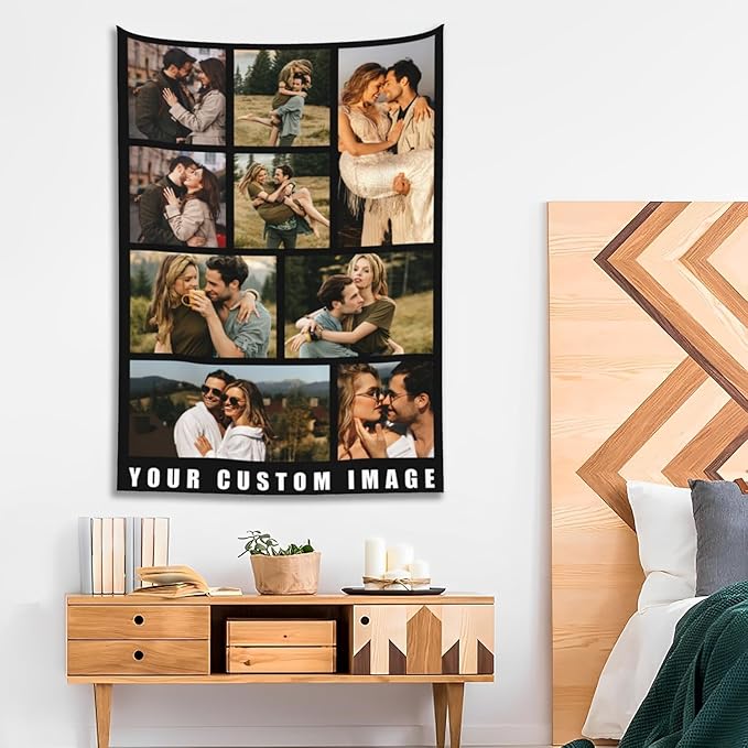 Custom Tapestry For Wall Bedroom Custom Backdrop Personalized Image Text Photo Customized Funny Tapestry Banners And Signs Multiple Pictures Vertical Tapestrys