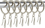 Hotop 30 Pcs Metal Drapery Curtain Rings 0.98/1.26/1.65 inch Interior Diameter and 30 Pcs Hanging Curtain Drapery Pin Hooks for Window Door Shower(32 mm,Champagne Gold)