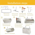 Bedside Caddy, Bedside Hanging Storage Organizer for College Dorm Bed, Bunk and Hospital Beds, Can be Placed Books, Phones,Keys, Glasses，Magazine Holder (Grey, 1)