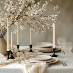 Vintage Black Taper Candle Holders, Set of 24, Metal Taper Candlestick Holder for Dinner Room Table Centerpiece, Wedding Reception, Festive,Mantel Decoration, Home Decor (Black 24, Set of 24)