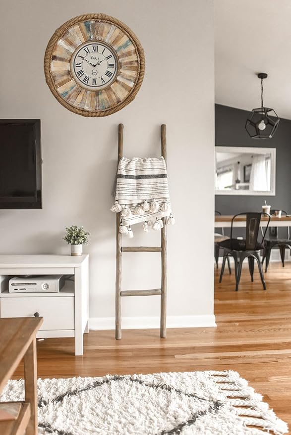 Vintage 24 Inch Wall Clocks,Quartz Silent Non Ticking,Battery Operated,Roman Numeral Style,for Bedroom, Kitchen,Living Room Farmhouse Rustic