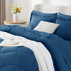 CozyLux Full Size Comforter Sets Teal - 7 Pieces Bed in a Bag Full, Luxury Soft Bed Set for All Seasons, Bedding Set with Down Alternative Comforter, Sheets, Pillowcases & Shams