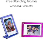 Acrylic Magnetic Picture Frames for Instax Polaroid,Table Top Mini 2x3 Wallet Size Photo Frame for Desk Decor (colorful 8 pack)