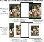 12 Packs 11x14 Picture Frames, Display 8x10 with Mat or 11x14 Without Mat, Black Gallery Wall Frame Set, 11 by 14 Frames Bulk Set of 12 Collage Wall Decor Photo Frames Set for Wall, Black