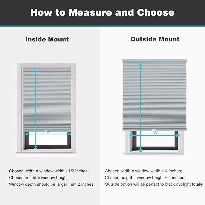 Changshade Cordless Cellular Shades, Blackout Honeycomb Shades for Windows, Pull Down Pleated Blinds, Easy to Install for Indoor Windows and French Doors,71" W x 72" H, Grey