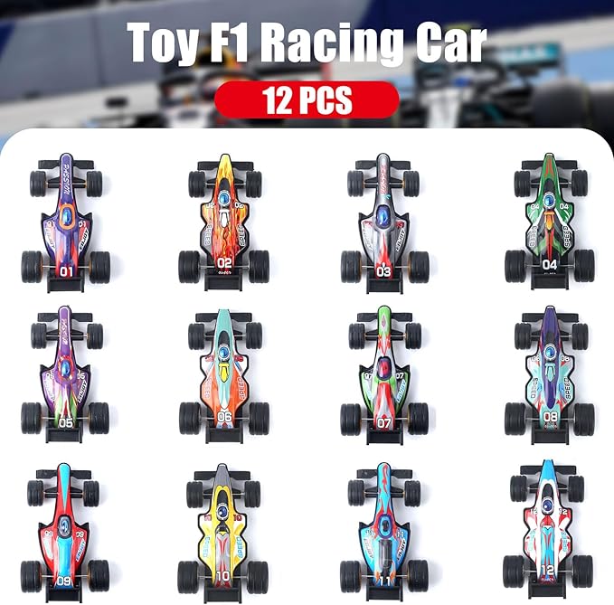 Pull Back Cars Toy Model Set 12Pack 1:43, Small Race Cars Wind up Racing Car, Easter Stuffing, Cake Tops, for Toddlers Kids Ages 2 3 4 5 6 7 8 Boys and Girls Birthday Party Favors