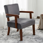 Modern Accent Chair, Upholstered Living Room Chairs with Wood Frame, Oversized Reading Armchair for Bedroom Waiting Room