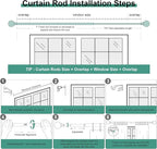 2 Pack Wood Curtain Rods for Windows 48 to 84 Inch,1'' Diameter Drapery Rods with Imitation Wood Grain Leaf Pattern Finials,Boho Adjustable Heavy Duty Curtain Rods Set,36-88'',Weathered Wood