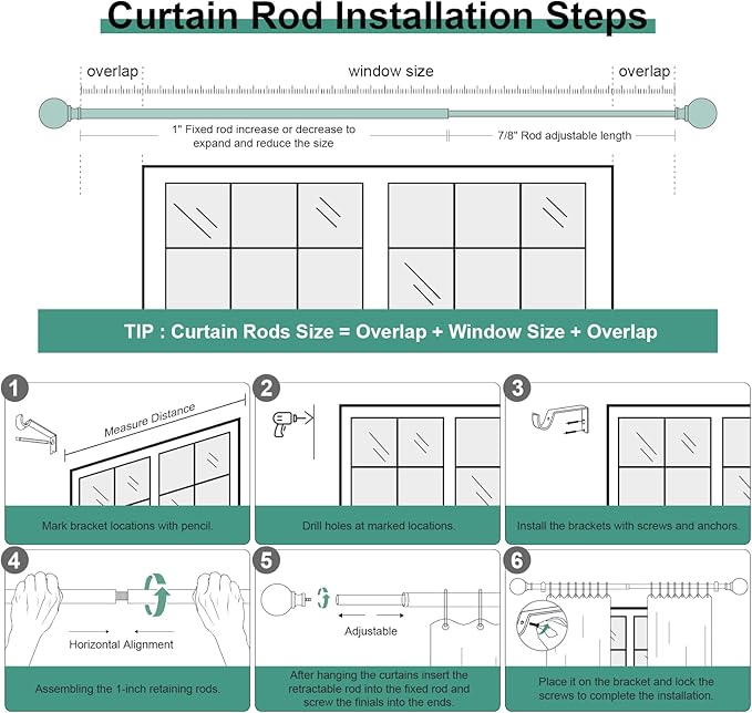 2 Pack Wood Curtain Rods for Windows 48 to 84 Inch,1'' Diameter Drapery Rods with Imitation Wood Grain Leaf Pattern Finials,Boho Adjustable Heavy Duty Curtain Rods Set,36-88'',Weathered Wood