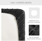 Yates Home PU Leather Couch Sofa Cushion Slipcover Water-Proof Elastic Chair RV Seat Covers Loveseat Slip Cover for Settee Seater Replacement in Living Room（2 Piece Large Sofa Cushion Covers, Black