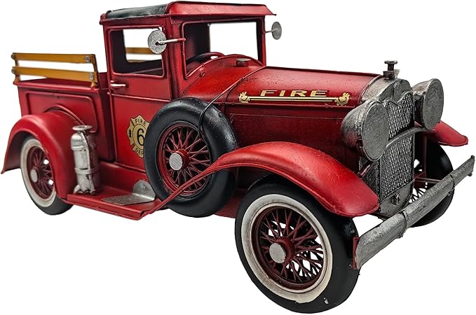 YCHTEWY-Iron Classic Red Truck Pick-up Model Collectible Vehicle Decoration, Metal Truck Christmas Decor ，Unique Blend of Vintage, Rustic, Farmhouse Truck Decor for Table Top Decor. (B)…