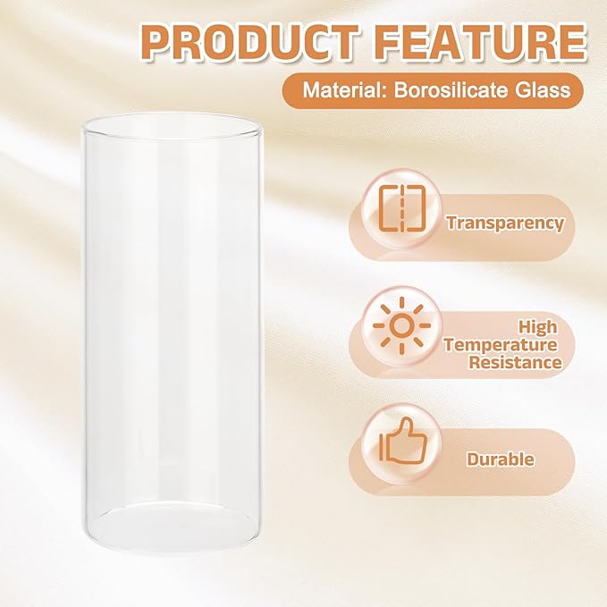 uxcell Hurricane Candle Holder (H:5.9" OD:2.6"), Pillar Floating Candles Holder Clear Glass Cylinder Flower Vases for Table Centerpiece Wedding Party Home Decoration 2Pcs