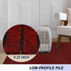 Custom Size Backed Non-Slip Area Rugs Runner, Easy Clean, Waterproof Runner Rugs for Hallway Entryway, Kitchen, Laundry, 2FT x 78FT, Red Stripe
