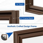 WEER Retro Copper Bathroom Mirror, 55x30 Inch Bronze Oil Rubbed Framed Mirror, Rectangle Classic Vintage Framed Wall Mirror, Farmhouse Vanity Mirror, Tempered Glass, Vertically or Horizontally