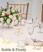 36 Pcs Heart & Table Number Holders - Rust-Resistant Metal Place Card Stands for Weddings, Office & Home Decor(Multicolor)