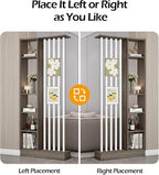 Wall Room Divider, Storage Cabinet Storage Display with Shelves, Modern Freestanding Wood Room Divider Screen, Wall Privacy Screens for Home Decorative (Grey Oak+White,39.5" L x 9.5" W x 79.5" H)