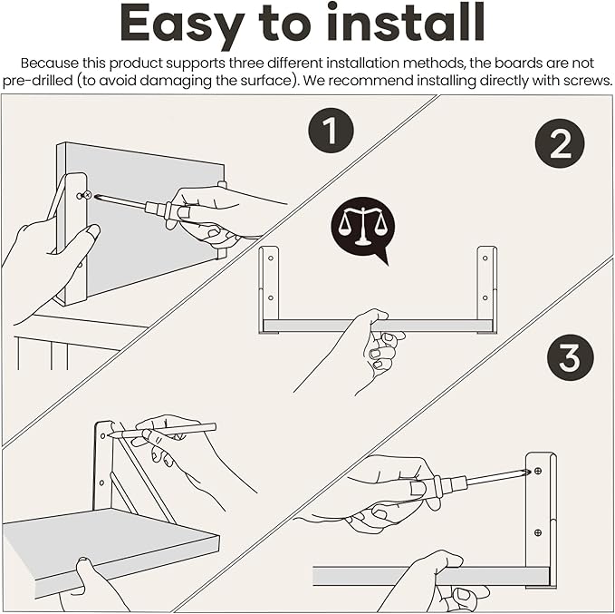 BAYKA Wall Shelves for Bedroom Decor, Floating Wall Shelves for Living Room Kitchen Storage, Wall Mounted Rustic Shelves for Kids Books, Corner Shelf for Bathroom(Carbonized Brown,Set of 4)