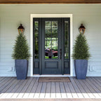 Artificial Topiary Ball Tree, Indoor Realistic Faux Boxwood Bush Potted Plants, Outdoor Fake Shrubs Cedar Evergreen Plants for Home Living Room Front Porch Decor (2, 4ft)