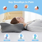Memory Foam Pillows, Ergonomic Pillow for Neck Pain Relief, Bed Pillow for Sleeping, Cervical Neck Pillow for Side, Back, Stomach Sleeper with Cool Pillowcase, Side Sleeper Pillows for Adults
