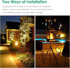 TomCare Solar Lights Metal Flickering Flame Solar Lantern Outdoor Hanging Lanterns Lighting Heavy Duty Solar Powered Waterproof LED Flame Lights for Patio Garden Christmas Decorations, 2 Pack (Bronze)