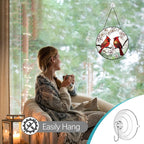 Cardinal Suncatcher Stained Glass Window Hanging - 8” Stained Glass Suncatchers for Windows - Sun Catchers Indoor Window Catcher with Hooks and Chain - Birthday Gifts for Mom Grandma