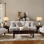 Set of 2 Modern Table Lamps for Living Room, Contemporary Nightstand Lamp with Dual USB Port, Bedside Lamps with White Frosted Glass Night Light for Bedroom, 4 Bulbs Included (Black)