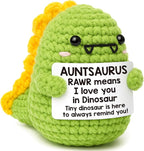OCCdesign Mini Christmas Aunt Gifts from Niece Nephew RAWR I Love You Auntie Best Aunt Ever Gifts Cute Handmade Crochet Dinosaur for Christmas Thanksgiving Day Birthday Gift for Auntie Aunty to be
