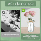 6PCS Transparent Glass Flower Vases for Centerpieces Boho Cylinder Bud Vases in Bulk Mason Jars for Weddings, Parties & Vintage Home Decor(Transparent 6)