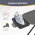 APEXCHASER Ironing Board, Full Szie Iron Board with Iron Rest,Height Adjustable,Extra Thick Heat Resistant Cover with Sleeve Board 15x45 Grey