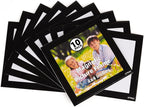 4X4" Magnetic Picture Frame with Black Border(10 Pack),Square Magnet Photo Pockets,Decorations for Fridge/Lockers with Clear Plastic Cover (Classic)