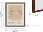Poster Master Vintage Poster - Retro Minimalist Print - Gift for Artist, Housewarming - Dachshund Dog, Line Drawing, Abstract - Wall Decor for Living Room, Bedroom, 8x10 Brown Framed