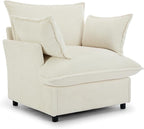 35.4" Wide Oversized Corduroy Single Sofa Chair with 2 Pillows, Modern Upholstered Accent Chair Armchair for Livingroom Bedroom Apartment, Beige