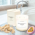 Calyan Wax Co. 3 Wick Candle, Passionfruit + Ginger Scented Candle, 43 Hour Burn Time, 3 Wick Soy Candles, Non Toxic & Vegan Soy Wax, Ceramic Scented Candles, 26oz