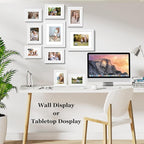 Picture Frames Set of 10 White, Bulk MDF Frames for 8x10, 5x7, 4x6 Photos Real Glass for Wall or Tabletop