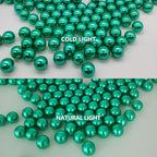 200PCS Green Faux Pearls Beads for Centerpiece Vases, Vase Filler Faux Pearls, No Holes Filler Beads for Party Anniversary Birthday Wedding Table Decor, 10/14/20/30mm