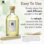 Nabila K Jasmine & Honey Reed Diffuser Set – Mediterranean Floral & Sweet Aromatic Oil for Home – Long-Lasting, Smokeless Scent – Made in USA – Includes Reeds + Bottle – Flameless Candle Alternative